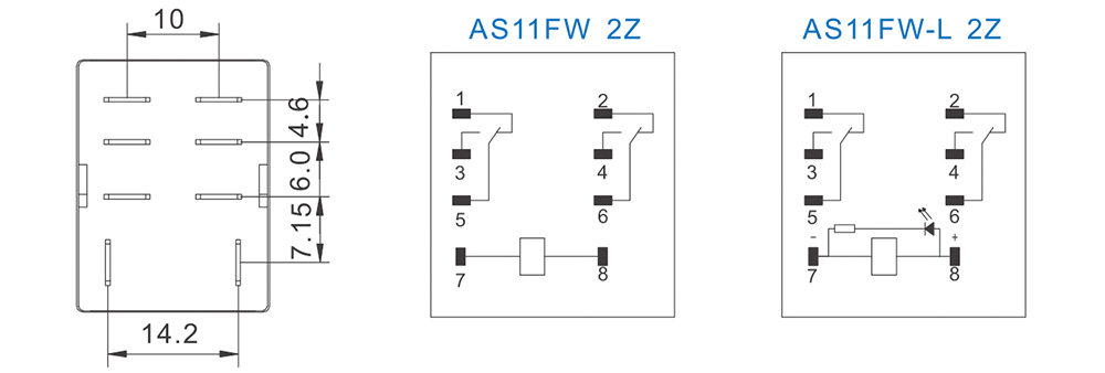 AS11FW Industrial Relay Wiring diagram