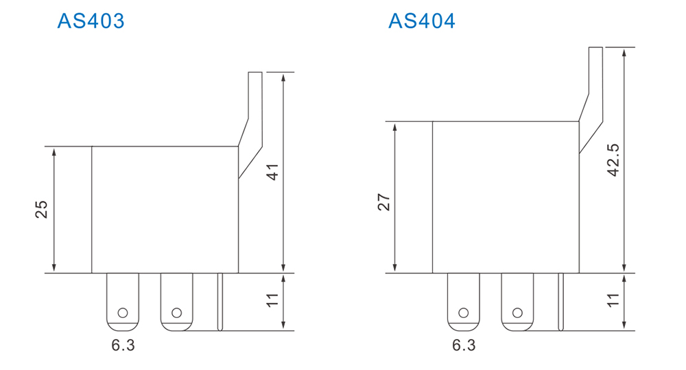 AS403 Automotive Relay Dimensions (mm)