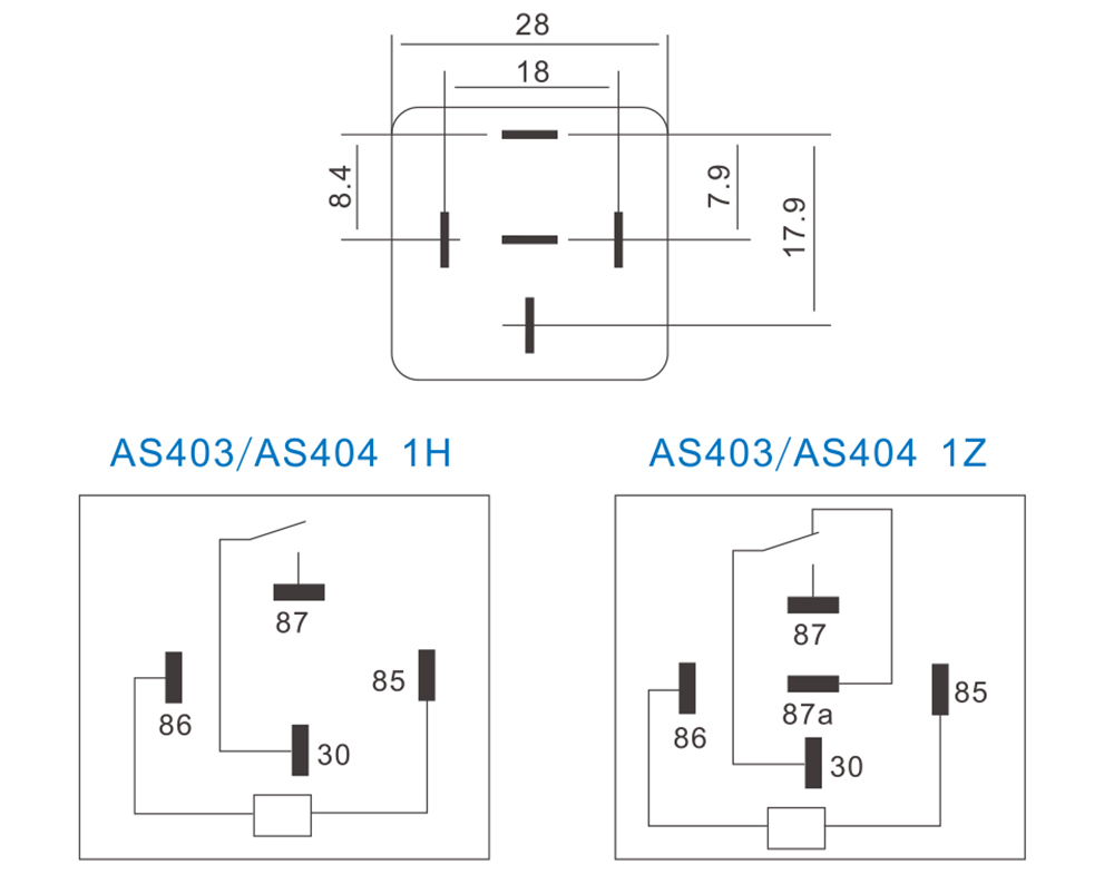 AS403 Automotive Relay Wiring diagram