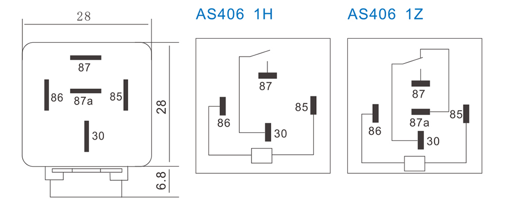 AS406 Automotive Relay Wiring diagram