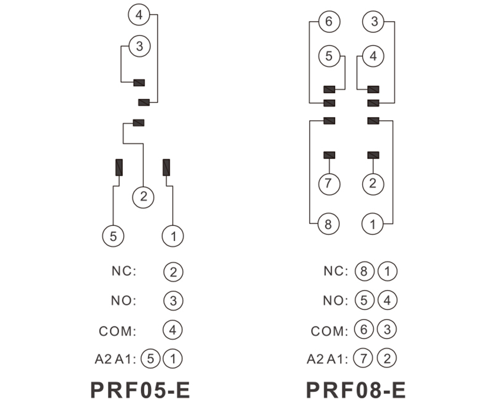 PRF Series Sockets-PRF-E Connection Diagrams